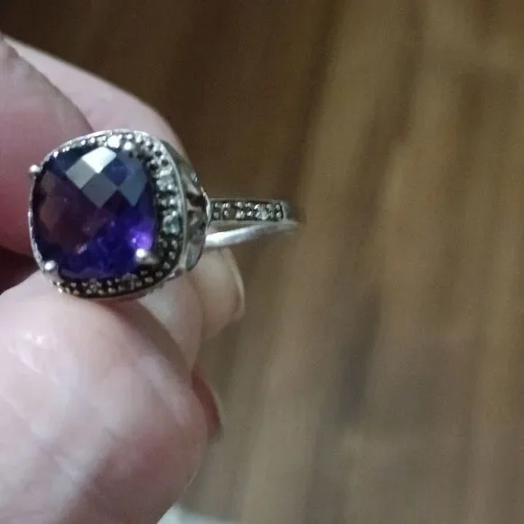 925 Genuine African Amethyst,  Rhodoilte Garnet & Blue Topaz. - Picture 14 of 16